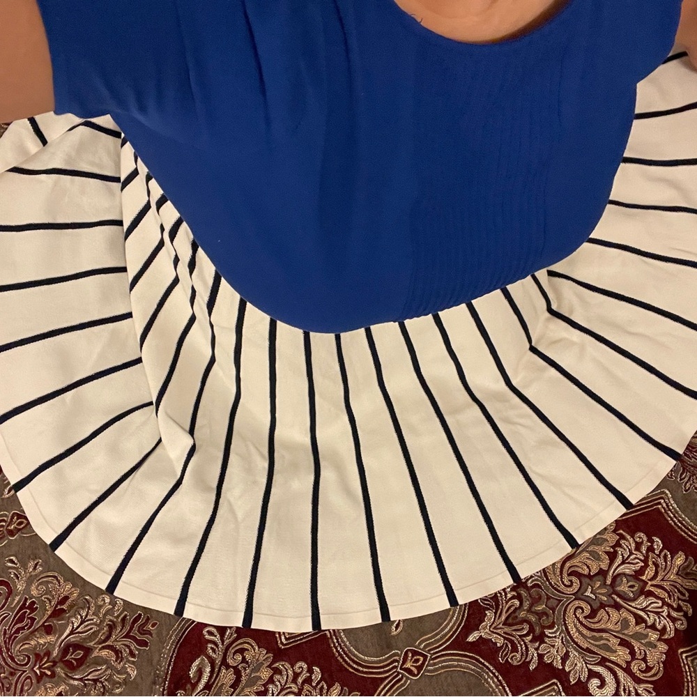 Ralph Lauren White and Navy Striped Skirt - Picture 8 of 11